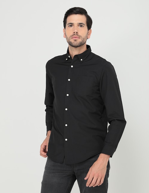 Camisa casual Dockers de algodón manga larga para hombre