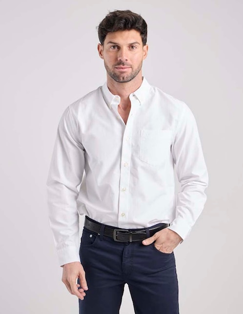 Camisa Casual Dockers de algodón manga larga para hombre
