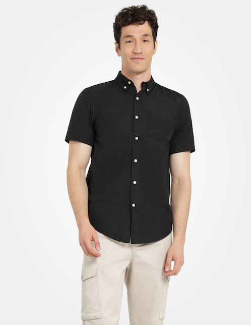 Camisa de vestir Dockers de algodón manga corta para hombre