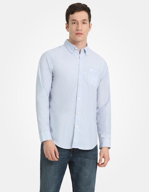Camisa formal Dockers de algodón manga larga para hombre