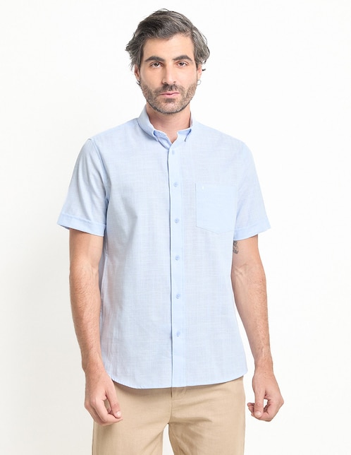 Camisa casual Yale de algodón manga corta para hombre