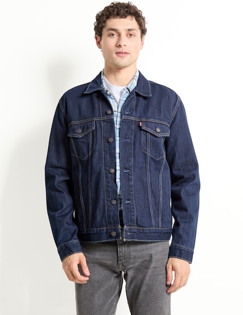 Chamarra denim de mezclilla con bolsillos para hombre 1