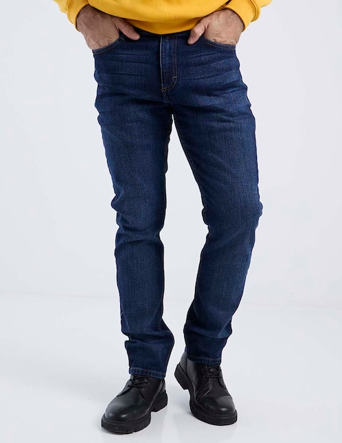 Jeans slim deslavado para hombre 1