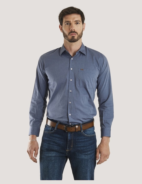 Camisa casual Lee de algodón manga larga para hombre