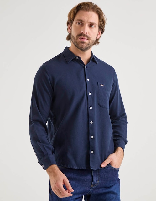 Camisa casual de algodón manga larga para hombre 1