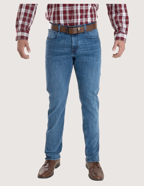 Jeans slim lavado stone wash para hombre 1