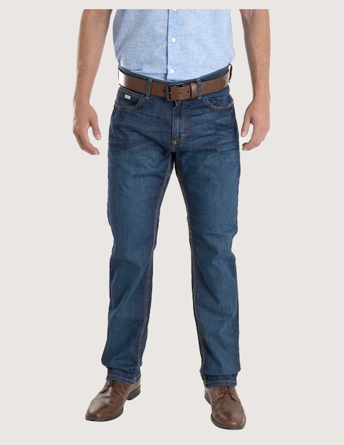 Jeans relaxed straight deslavado para hombre 1