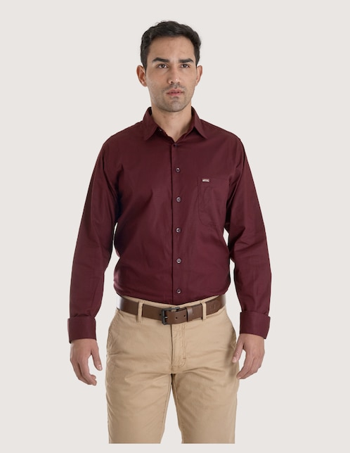 Camisa casual Lee de algodón manga larga para hombre