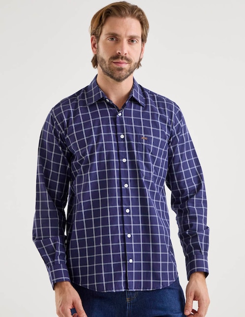 Camisa casual de algodón manga larga para hombre 1