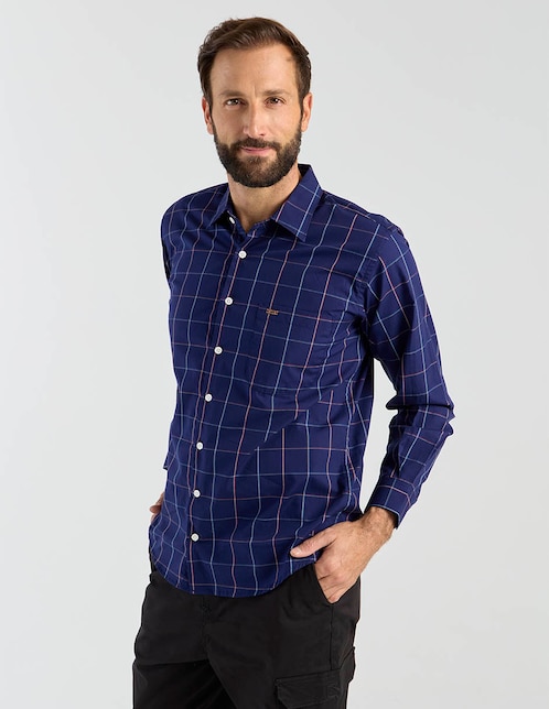 Camisa casual de algodón manga larga para hombre 1