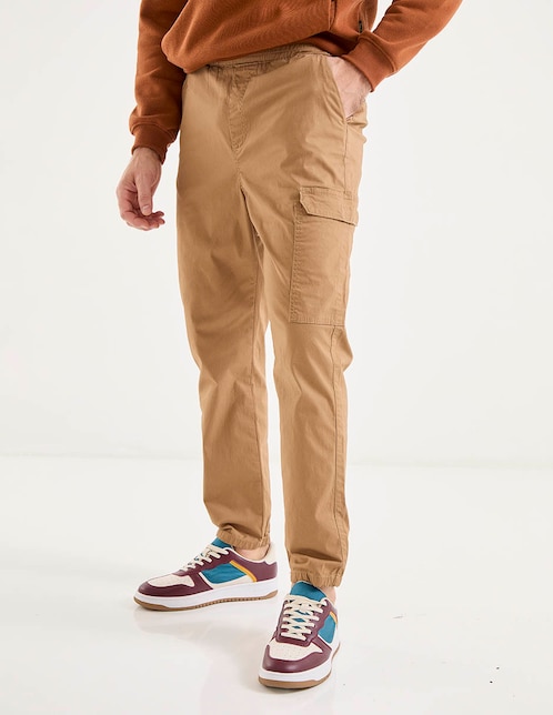 Pantalón jogger straight de gabardina para hombre 1