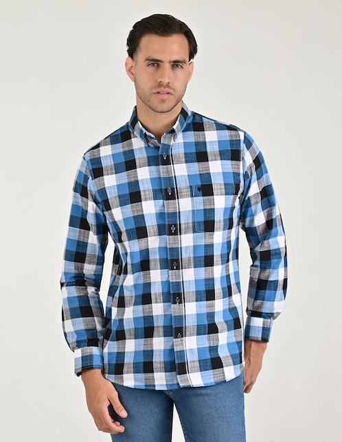 Camisa casual manga larga para hombre 1
