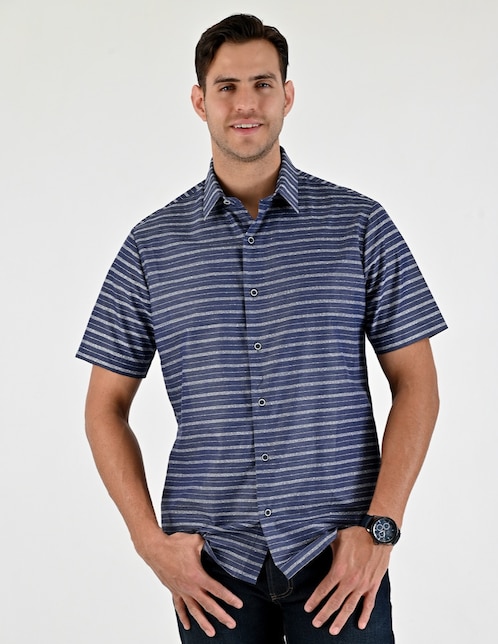 Camisa casual de algodón manga corta para hombre 1