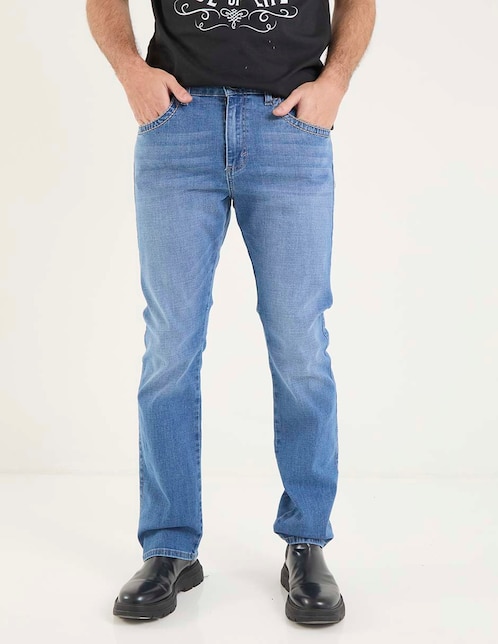 Jeans slim lavado claro para hombre 1