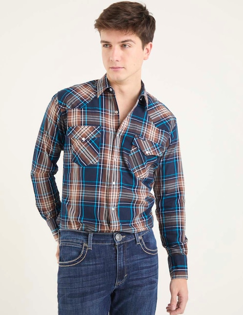 Camisa casual de algodón manga larga para hombre 1