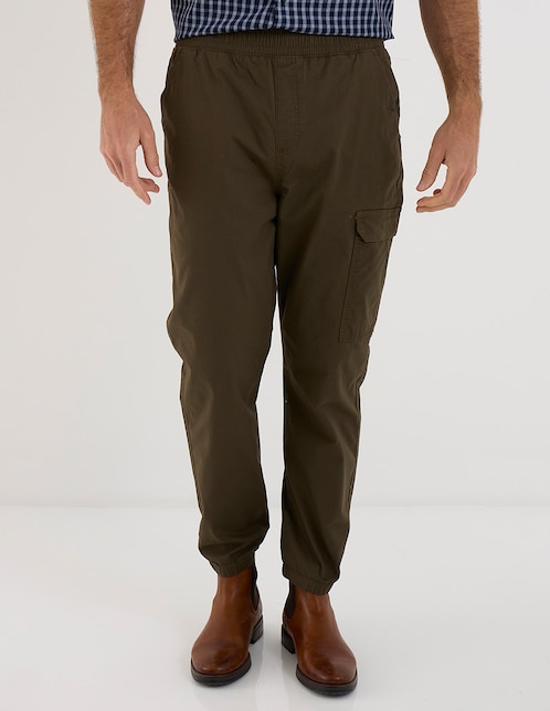 Pantalón jogger straight de gabardina para hombre 1