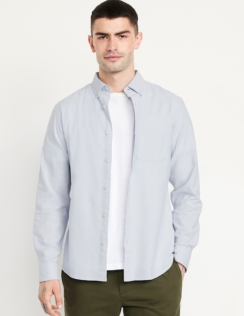 Camisa casual Old Navy de algodón manga larga para hombre