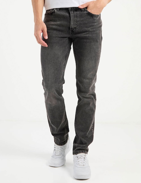 Jeans straight deslavado para hombre 1