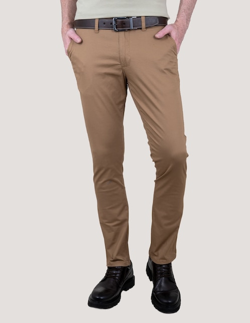 Pantalón casual slim de gabardina para hombre 1