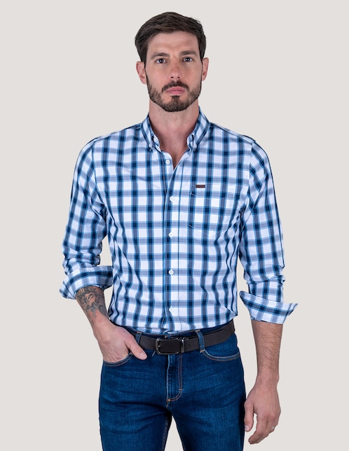Camisa casual manga larga para hombre 1