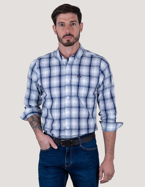 Camisa casual manga larga para hombre 1