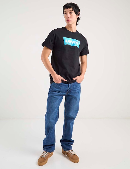 Jeans straight lavado medio para hombre 1