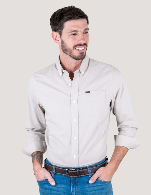 Camisa casual manga larga para hombre 1