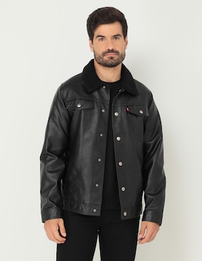 Chamarras de piel levis para online hombre