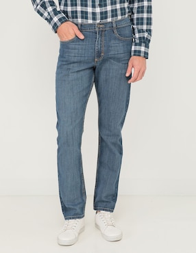 Jeans Slim Lee Lavado Whisker Para Hombre