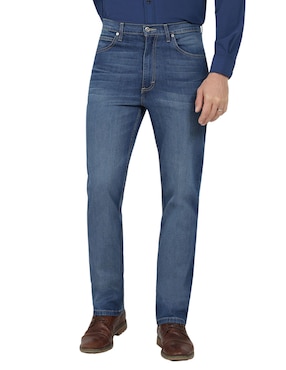 Jeans Straight Lee Lavado Whisker Para Hombre