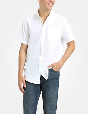 Camisa De Vestir Dockers De Algodón Manga Corta Para Hombre