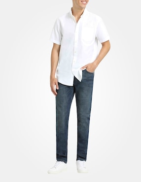 Camisa de vestir Dockers de algodón manga corta para hombre