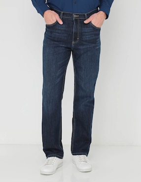 Jeans Straight Lee Lavado Whisker Para Hombre