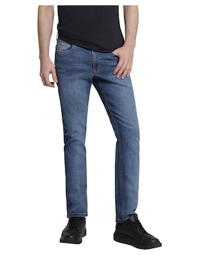 Jeans Slim Lee Lavado Whisker Para Hombre