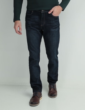 Jeans Straight Lee Lavado Stone Wash Para Hombre