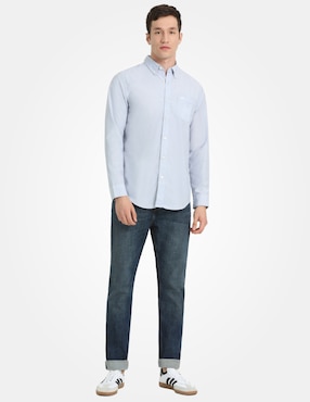 Camisa formal Dockers de algodón manga larga para hombre