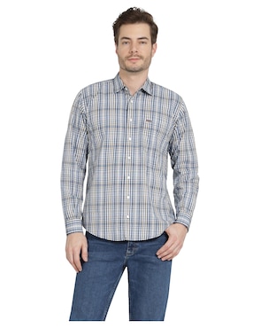 Camisa Casual Lee De Algodón Manga Larga Para Hombre