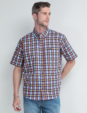 Camisa Casual Lee De Algodón Manga Corta Para Hombre