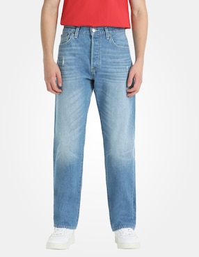 Jeans Recto Levi's 501 Lavado Whisker Para Hombre