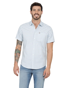 Camisa Casual Lee De Algodón Manga Corta Para Hombre