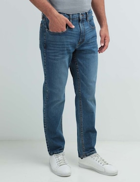 Jeans Recto Yale Lavado Desgastado Para Hombre