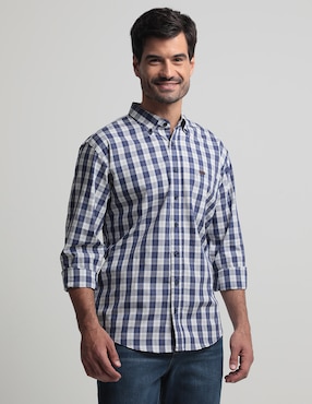 Camisa Casual Lee De Algodón Manga Larga Para Hombre