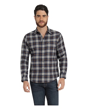 Camisa Casual Lee De Algodón Manga Larga Para Hombre