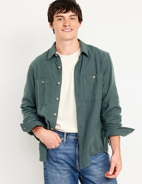 Camisa Casual Old Navy De Algodón Manga Larga Para Hombre