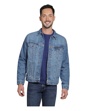 Chamarra Denim Lee De Mezclilla Con Bolsillos Para Hombre