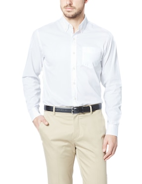 Camisa Business Casual Dockers De Algodón Manga Larga Para Hombre