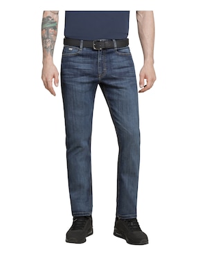 Jeans Slim Lee Lavado Whisker Para Hombre