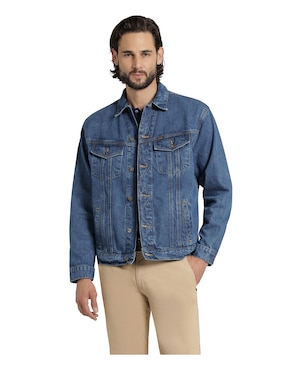 Chamarra Denim Lee De Mezclilla Con Bolsillos Para Hombre