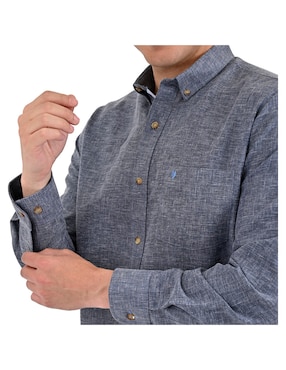 Camisa casual Yale manga largar para hombre