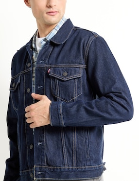 Chamarra denim de mezclilla con bolsillos para hombre